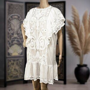 STELLAH White Semisheer Mini Dress  M NWT